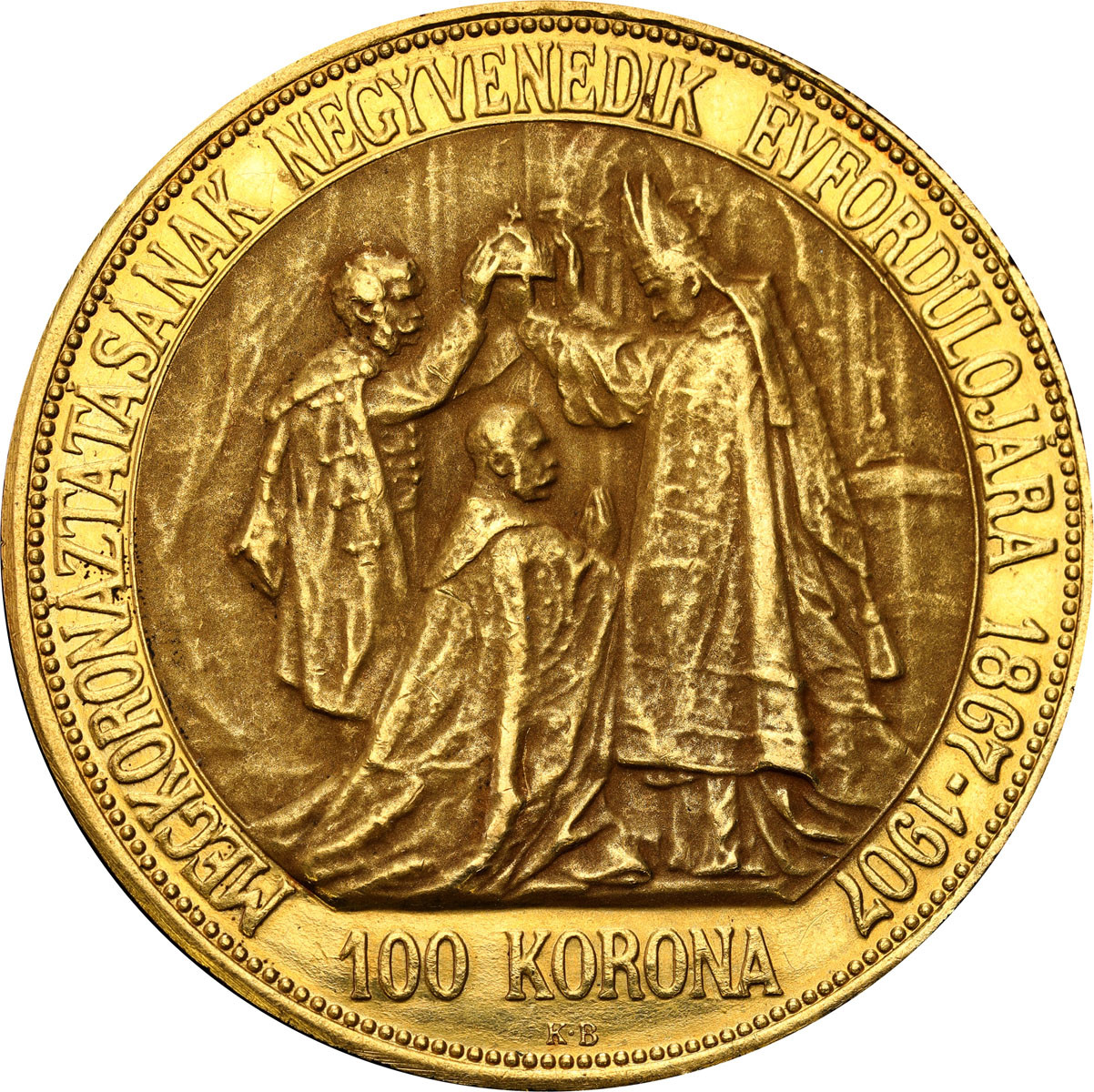 Węgry. Franciszek Józef I (1848–1916). 100 koron 1907 KB, Kremnica